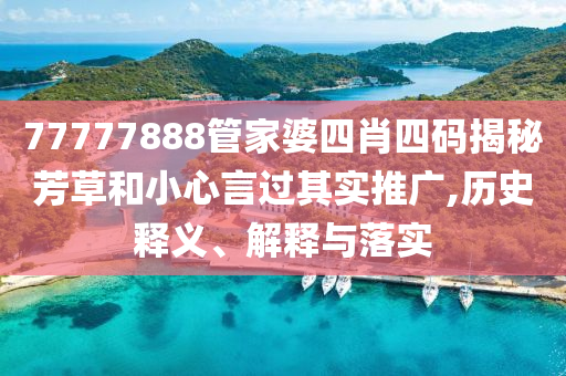 77777888管家婆四肖四碼揭秘芳草和小心言過(guò)其實(shí)推廣,歷史釋義、解釋與落實(shí)